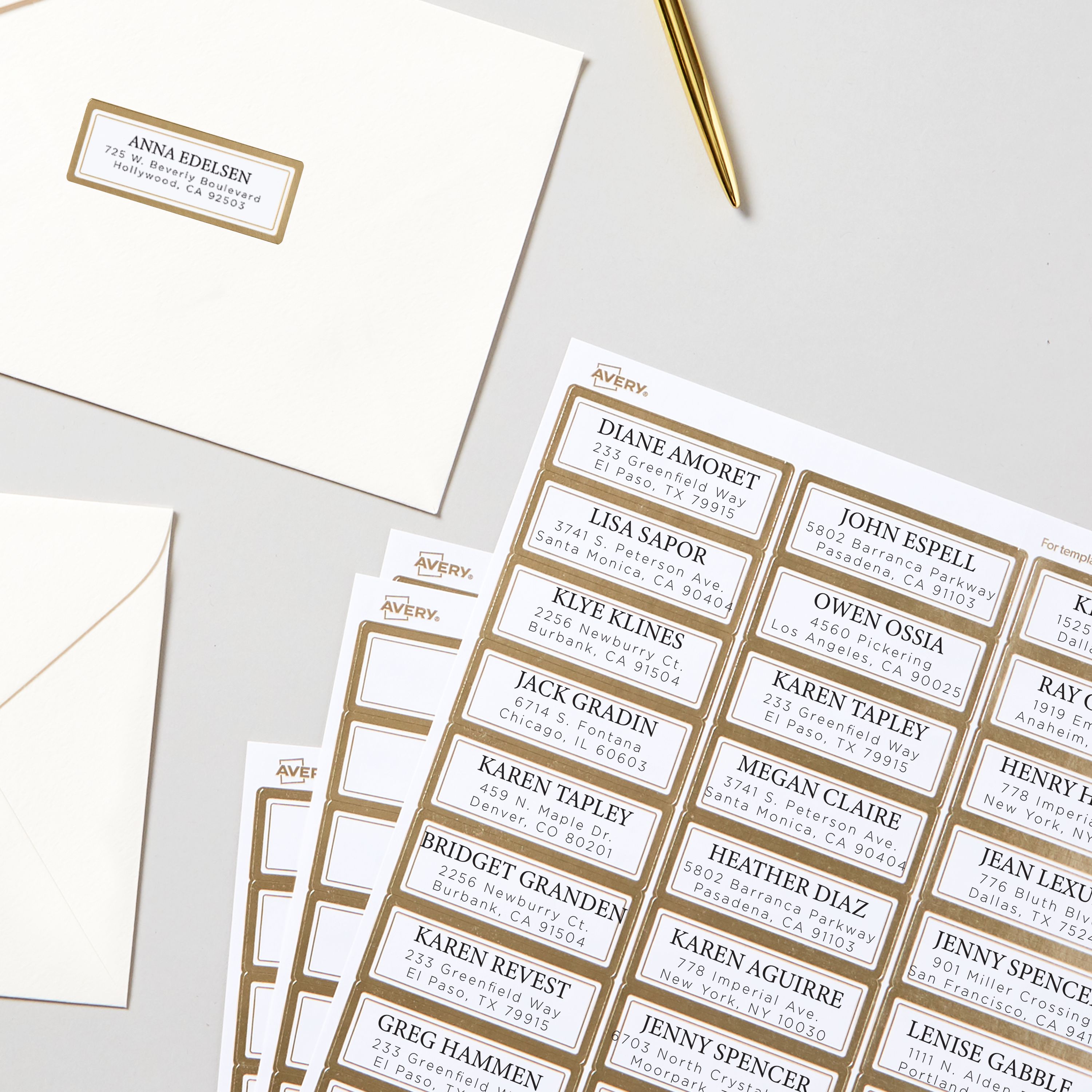エリページ Metallic Gold Border Labels, 1